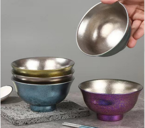 Titanium cups and tableware